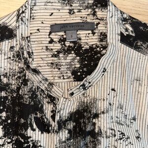 John Varvatos Black and Cream Men's Shirt